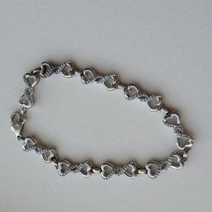 Sterling silver and diamond bracelet